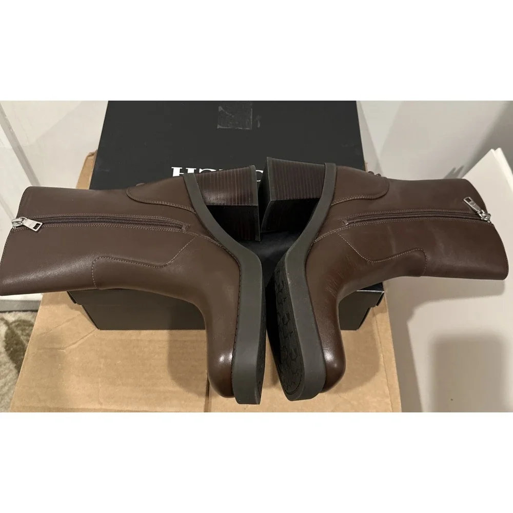 COACH Women Size 9.5B Sculpted C‎ Leather Booties Maple Classic Sporty